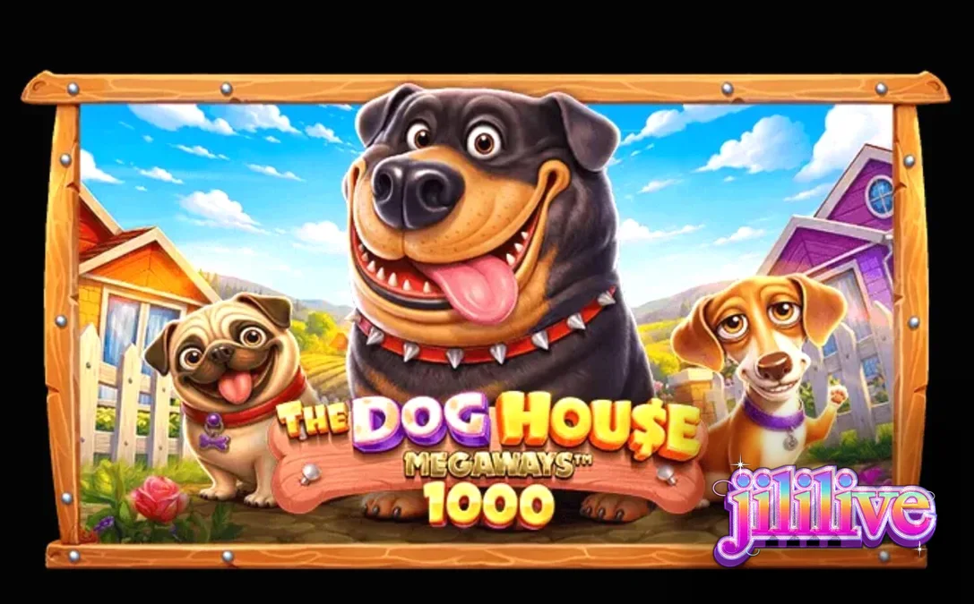 The Dog House Megaways 1000 স্লটের রঙিন এবং প্রাণবন্ত ইন্টারফেস